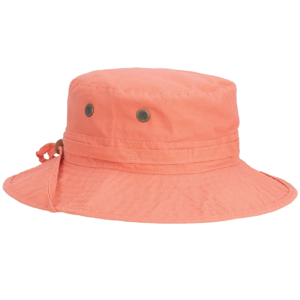 Women's Bucket Hat - Palm Print Underbrim, Packable, Adjustable