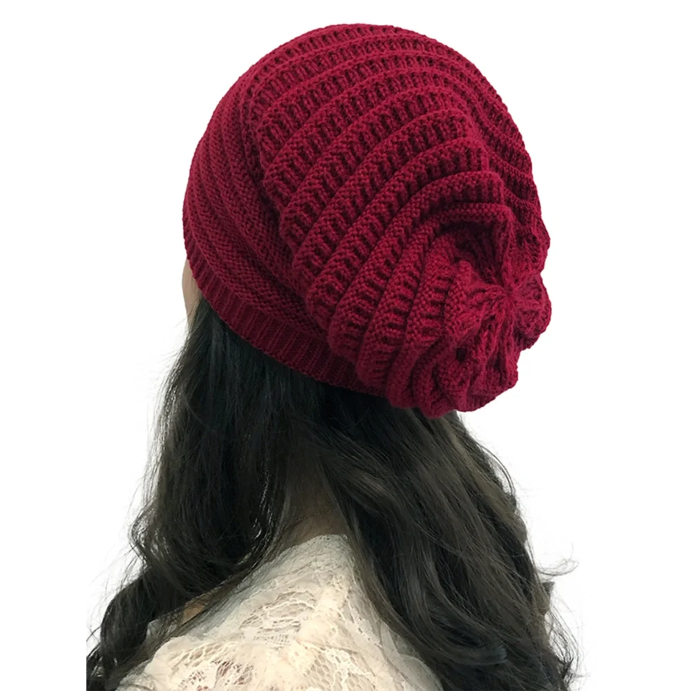 Womens Knitted Slouchy Winter Warm Casual Wool Beret Baggy Beanie Hats Caps - Image 3