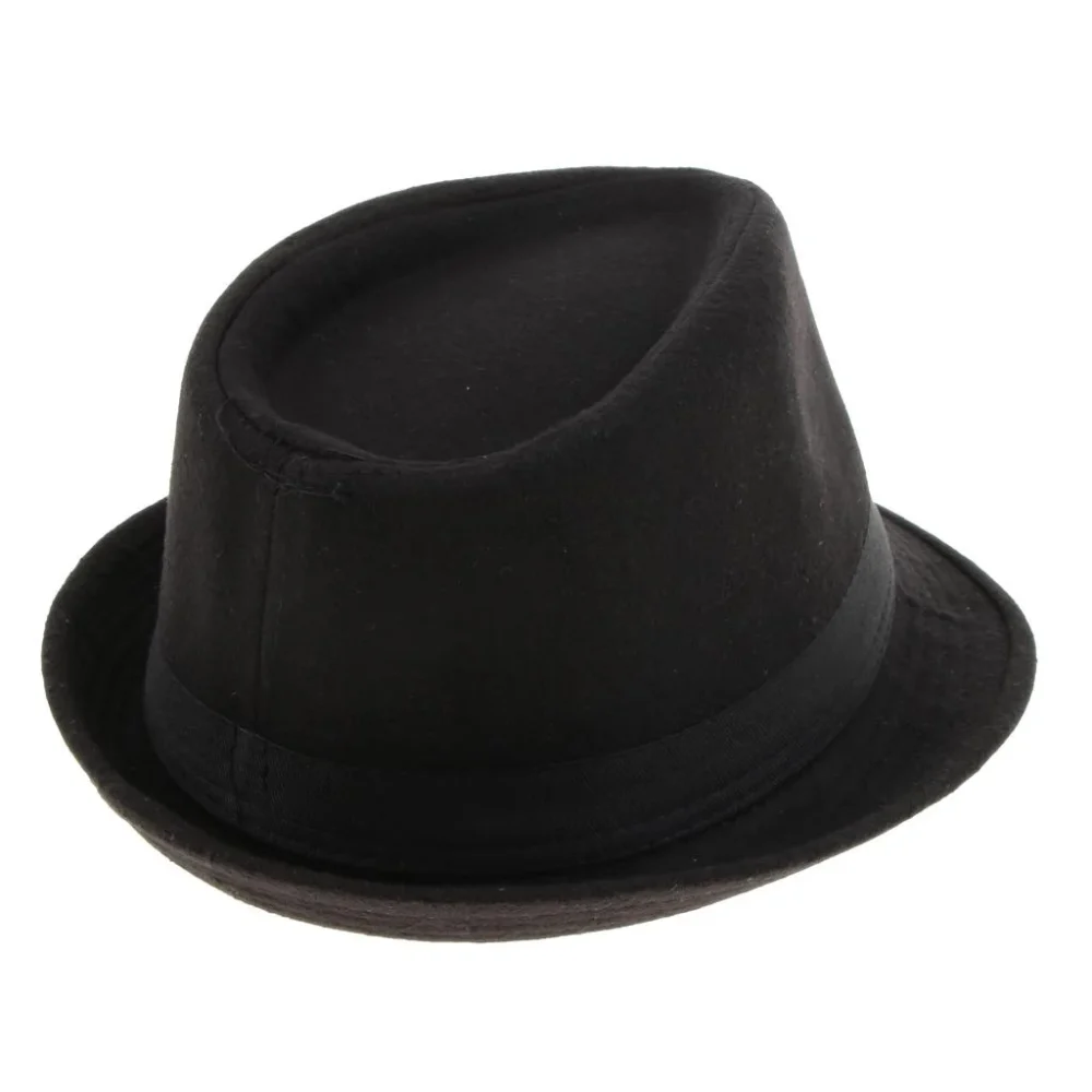 Wool Felt Men's Gangster Hat Trilby Fedora Narrow - Image 2